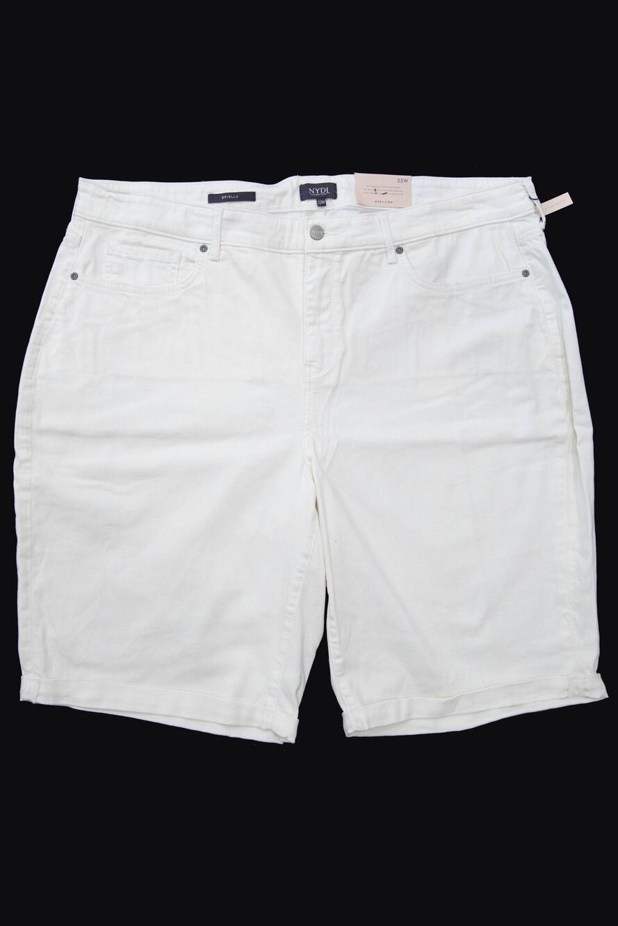 New NYDJ Briella Roll Cuff Short In Optic White Plus Size 22